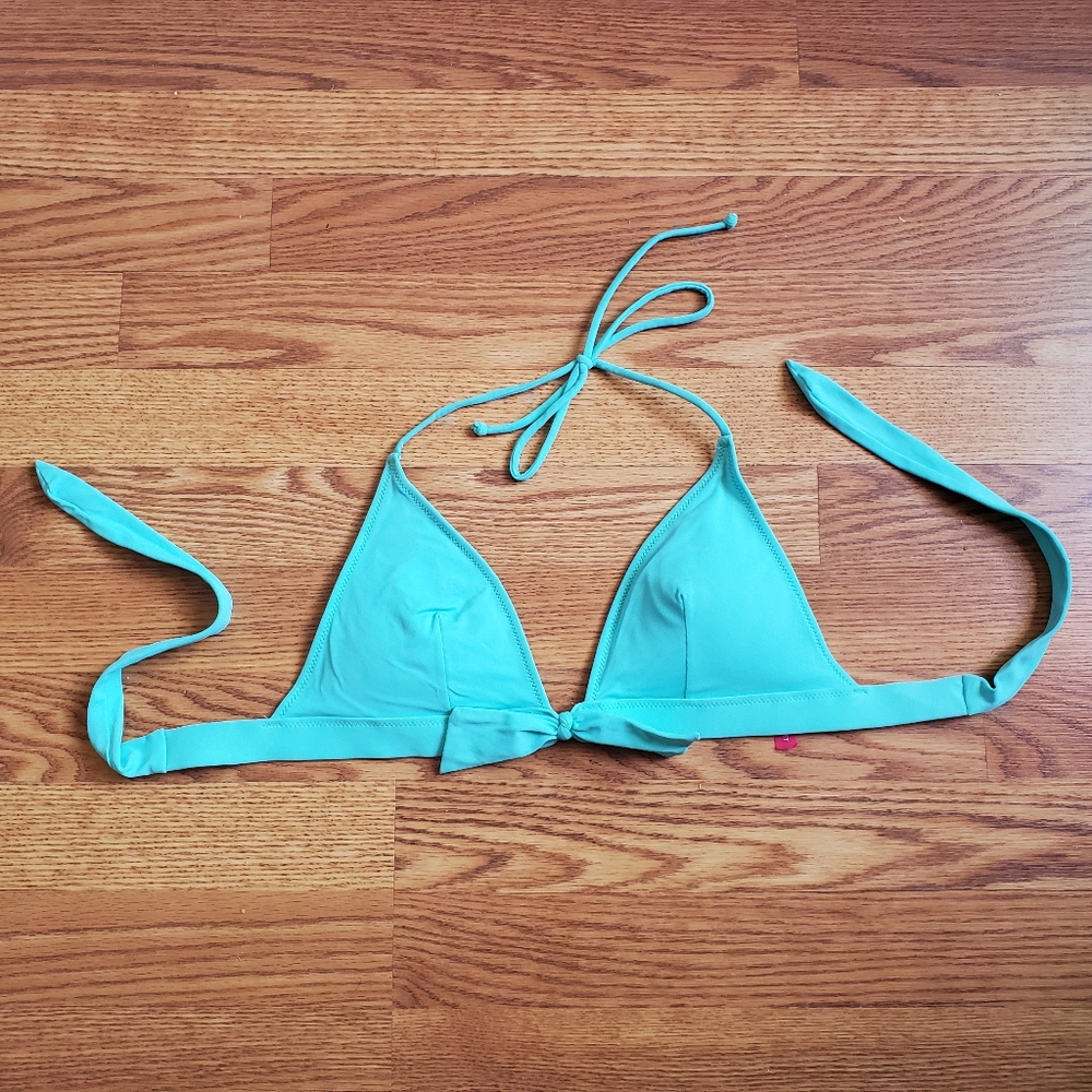 Victoria's Secret Aqua Blue Swim Bikini Top sz Medium